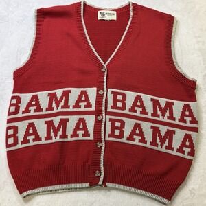 Vintage Alabama Crimson Tide Sweater Vest Knit Joe College Sports L